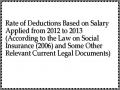 Rate of Deductions Based on Salary Applied from 2012 to 2013 (According to the Law on Social Insurance (2006) and Some Other Relevant Current Legal Documents)