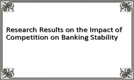 Research Results on the Impact of Competition on Banking Stability