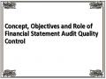 Concept, Objectives and Role of Financial Statement Audit Quality Control