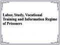 Labor, Study, Vocational Training and Information Regime of Prisoners