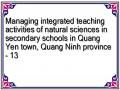 Managing integrated teaching activities of natural sciences in secondary schools in Quang Yen town, Quang Ninh province - 13