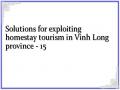 Solutions for exploiting homestay tourism in Vinh Long province - 15
