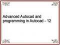 Advanced Autocad and programming in Autocad - 12