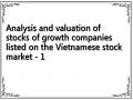 Analysis and valuation of stocks of growth companies listed on the Vietnamese stock market - 1