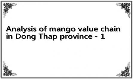 Analysis of mango value chain in Dong Thap province - 1
