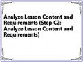 Analyze Lesson Content and Requirements (Step C2: Analyze Lesson Content and Requirements)