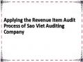 Applying the Revenue Item Audit Process of Sao Viet Auditing Company