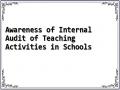 Awareness of Internal Audit of Teaching Activities in Schools