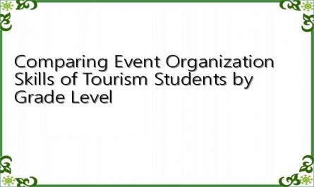 Comparing Event Organization Skills of Tourism Students by Grade Level
