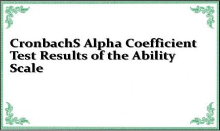 CronbachS Alpha Coefficient Test Results of the Ability Scale
