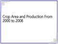 Crop Area and Production From 2000 to 2008
