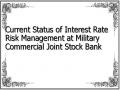 Current Status of Interest Rate Risk Management at Military Commercial Joint Stock Bank