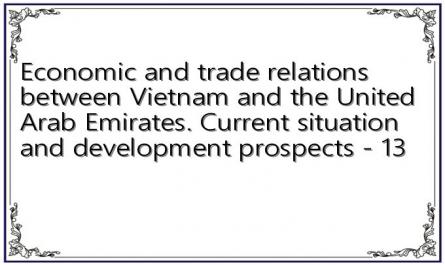 Economic and trade relations between Vietnam and the United Arab Emirates. Current situation and development prospects - 13
