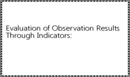 Evaluation of Observation Results Through Indicators: