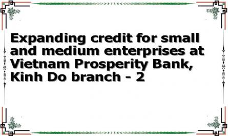Expanding credit for small and medium enterprises at Vietnam Prosperity Bank, Kinh Do branch - 2