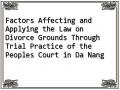 Factors Affecting and Applying the Law on Divorce Grounds Through Trial Practice of the Peoples Court in Da Nang