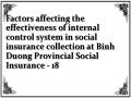 Factors affecting the effectiveness of internal control system in social insurance collection at Binh Duong Provincial Social Insurance - 18