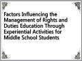 Factors Influencing the Management of Rights and Duties Education Through Experiential Activities for Middle School Students