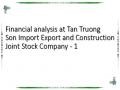 Financial analysis at Tan Truong Son Import Export and Construction Joint Stock Company - 1