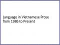 Language in Vietnamese Prose from 1986 to Present