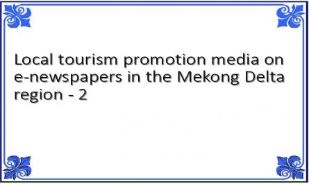 Local tourism promotion media on e-newspapers in the Mekong Delta region - 2