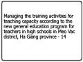Managing the training activities for teaching capacity according to the new general education program for teachers in high schools in Meo Vac district, Ha Giang province - 14