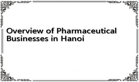 Overview of Pharmaceutical Businesses in Hanoi