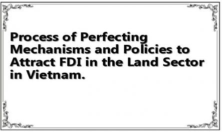 Process of Perfecting Mechanisms and Policies to Attract FDI in the Land Sector in Vietnam.