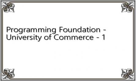 Foundation Reference doccument