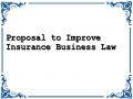 Proposal to Improve Insurance Business Law