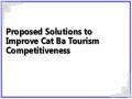 Proposed Solutions to Improve Cat Ba Tourism Competitiveness