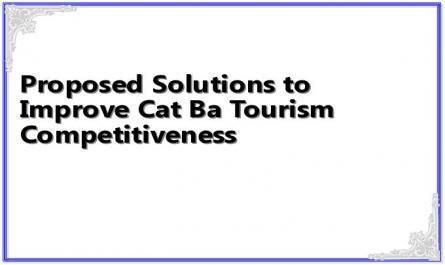 Proposed Solutions to Improve Cat Ba Tourism Competitiveness