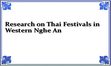 Research on Thai Festivals in Western Nghe An