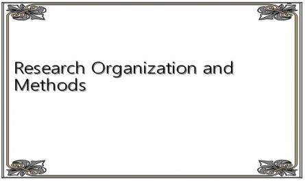 Research Organization and Methods