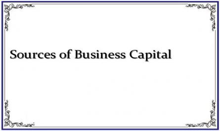 Sources of Business Capital