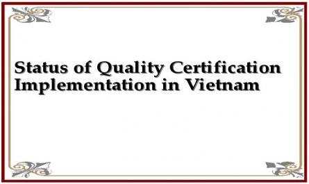 Status of Quality Certification Implementation in Vietnam