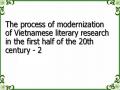 The process of modernization of Vietnamese literary research in the first half of the 20th century - 2