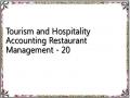 Tourism and Hospitality Accounting Restaurant Management - 20