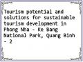 Tourism potential and solutions for sustainable tourism development in Phong Nha - Ke Bang National Park, Quang Binh - 2