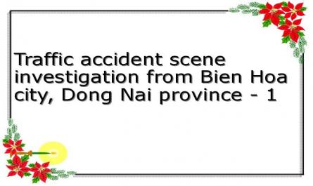 Traffic accident scene investigation from Bien Hoa city, Dong Nai province - 1