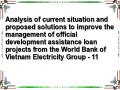 Analysis of current situation and proposed solutions to improve the management of official development assistance loan projects from the World Bank of Vietnam Electricity Group - 11