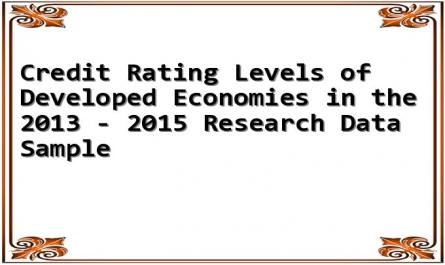 Credit Rating Levels of Developed Economies in the 2013 - 2015 Research Data Sample