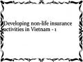 Developing non-life insurance activities in Vietnam - 1