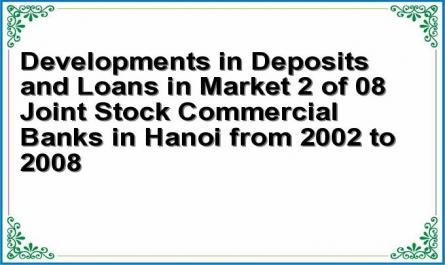 Developments in Deposits and Loans in Market 2 of 08 Joint Stock Commercial Banks in Hanoi from 2002 to 2008