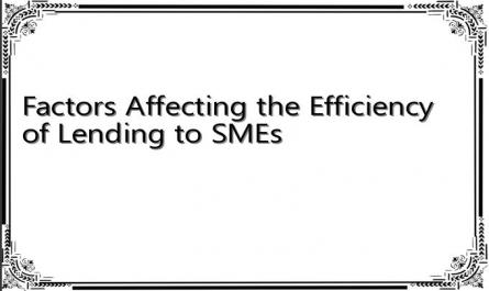 Factors Affecting the Efficiency of Lending to SMEs