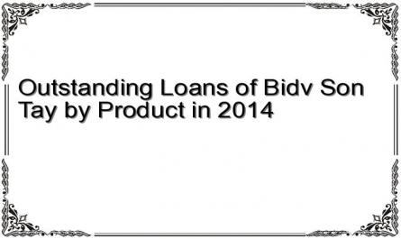 Outstanding Loans of Bidv Son Tay by Product in 2014