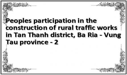 People's participation in the construction of rural traffic works in Tan Thanh district, Ba Ria - Vung Tau province - 2