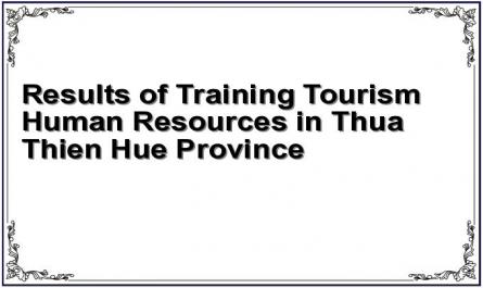 Results of Training Tourism Human Resources in Thua Thien Hue Province
