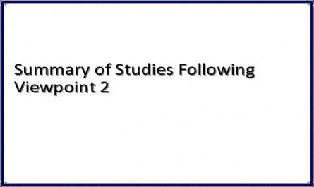 Summary of Studies Following Viewpoint 2