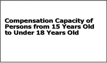 Compensation Capacity of Persons from 15 Years Old to Under 18 Years Old